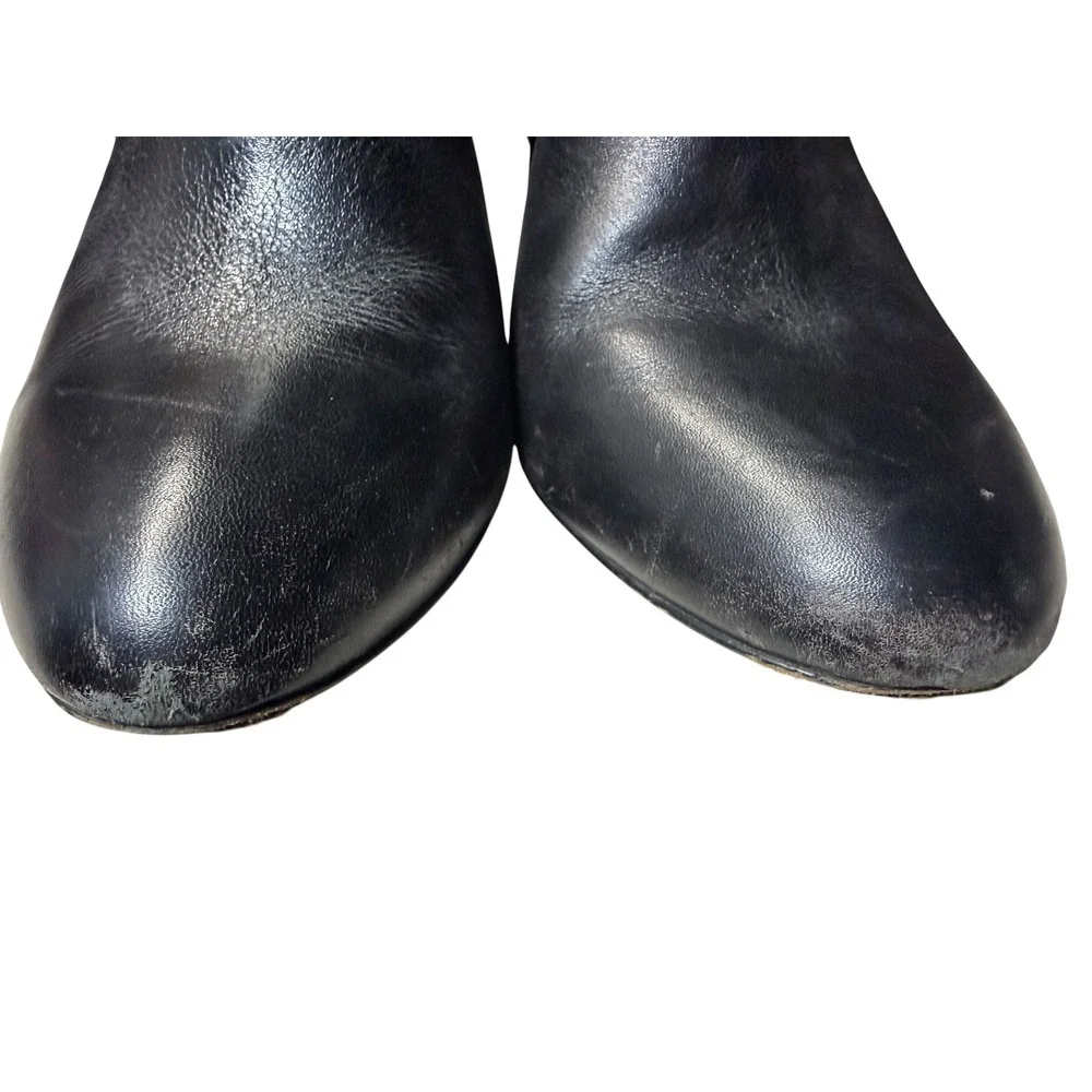 Coach Seneca Black Leather‎ Pointed Toe Ankle Booties Stiletto Heel Q5501 7.5B